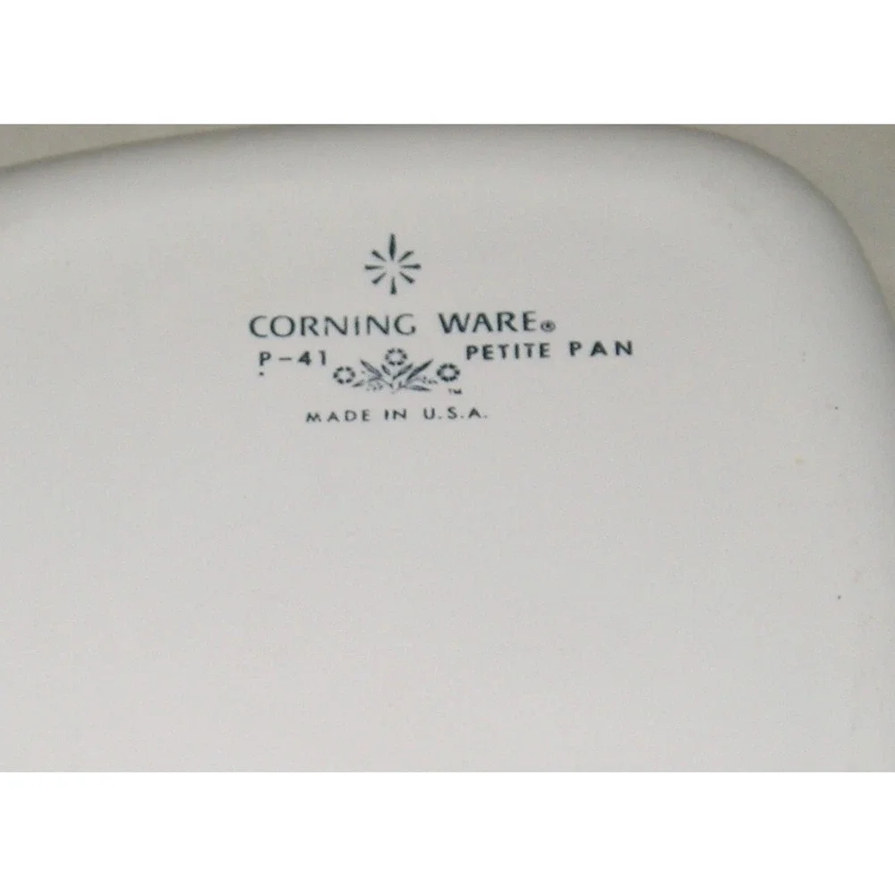 Vintage Corning Ware Blue Cornflower P-41-B Petite Pan‎ Set of 2 White Pyroceram